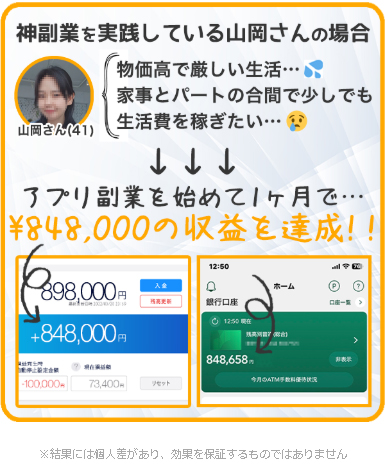 マネ活アプリの特徴 神副業広告画像