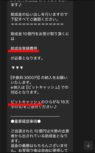 特別副業助成金ドリームワーク10億円 ビットキャッシュで助成金登録費用の支払いが必要
