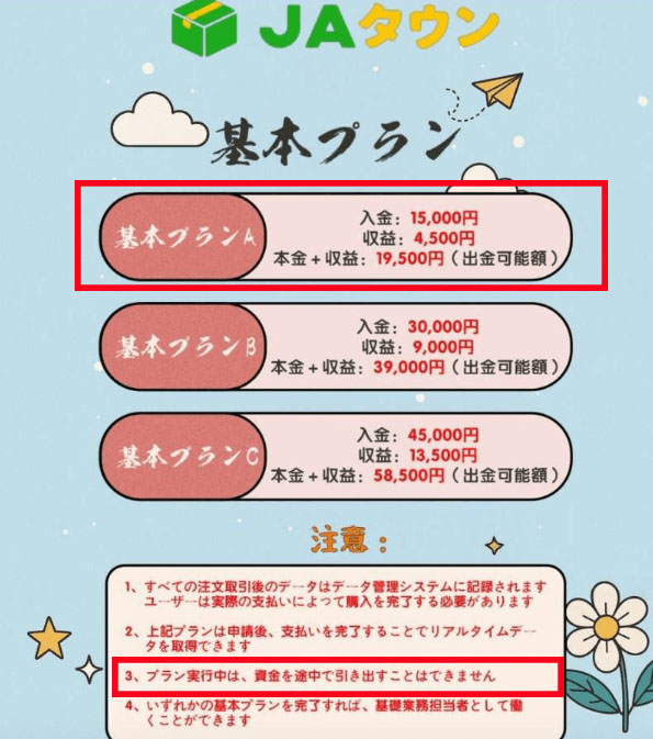 登録をしたLINEでは料金プランについて説明